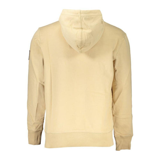 Calvin Klein Beige Brushed Cotton Hoodie with Central Pocket CA-27224-S