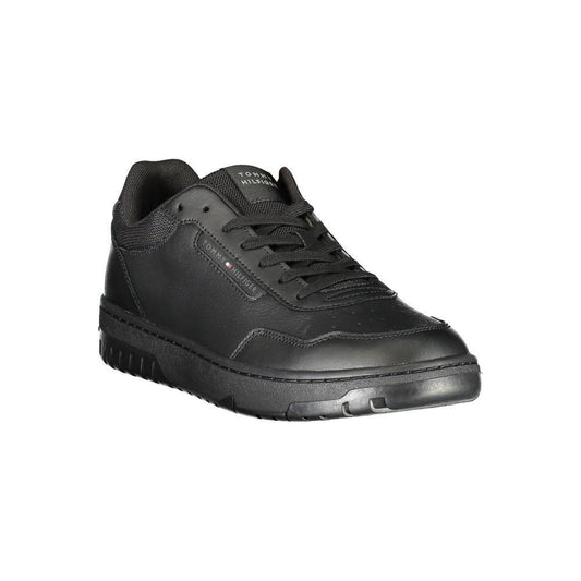 Tommy Hilfiger Black Leather Men Sneaker TO-36741-EU40/US7
