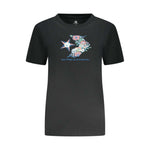 Converse Black Cotton Women T-Shirt CO-38357-XS