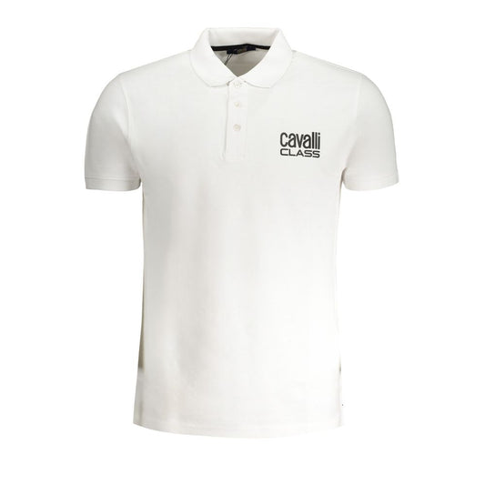 Cavalli Class White Cotton Polo Shirt CA-30278-L
