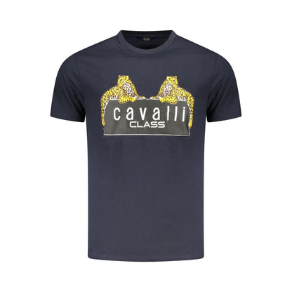 Cavalli Class Blue Cotton Men T-Shirt