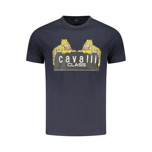Cavalli Class Blue Cotton Men T-Shirt CA-36713-M