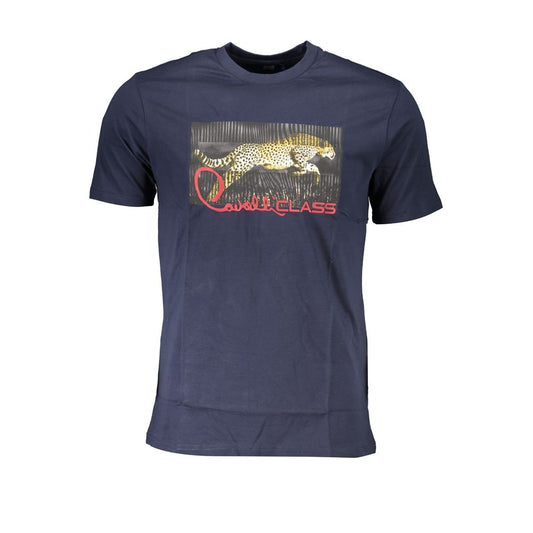 Cavalli Class Blue Cotton T-Shirt CA-26749-L