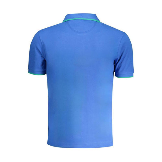 La Martina Blue Cotton Polo Shirt LA-30435-L-FBB-384