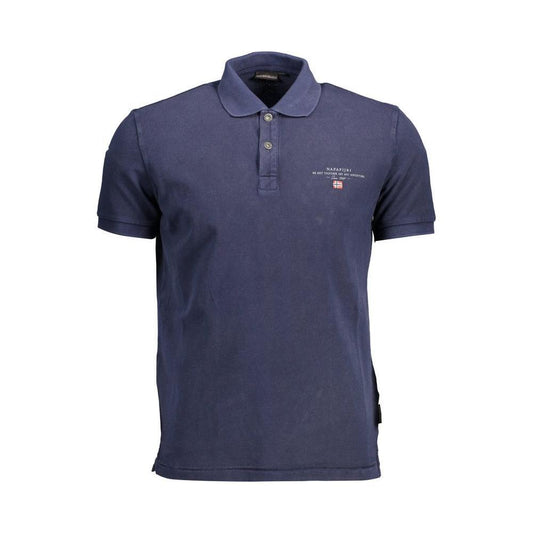 Napapijri Blue Cotton Men Polo Shirt NA-37945-S