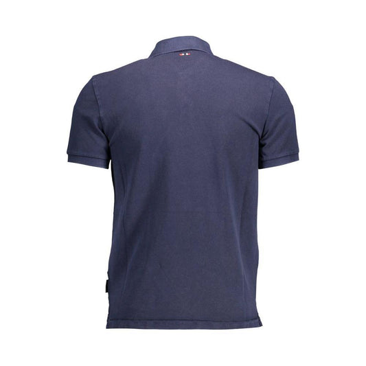 Napapijri Blue Cotton Men Polo Shirt NA-37945-S
