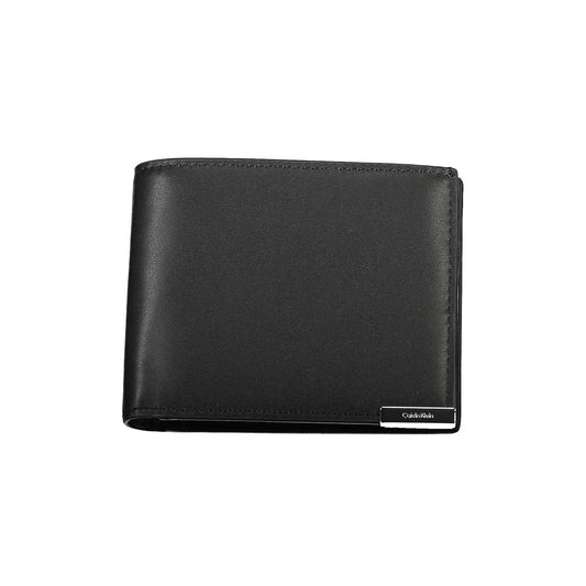 Calvin Klein Black Polyethylene Men Wallet with RFID blocking and dual compartments, ideal for modern men valuing style and security.