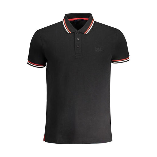 Cavalli Class Black Cotton Polo Shirt CA-30276-L