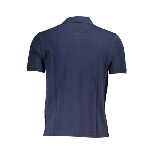 La Martina Blue Cotton Men Polo Shirt LA-37100-M