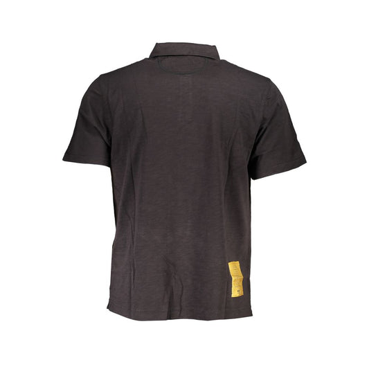 La Martina Elegant Black Cotton Polo Shirt Regular Fit LA-23081-S