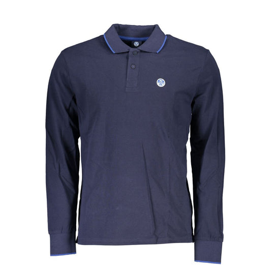 North Sails Blue Cotton Men Polo Shirt NO-23372-M