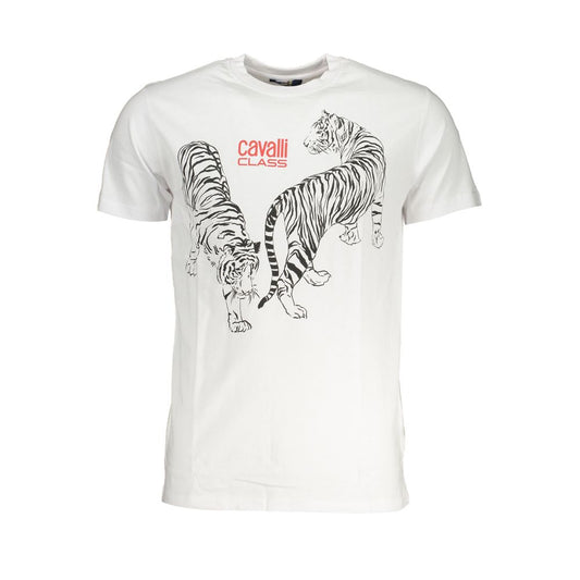 Cavalli Class White Cotton T-Shirt CA-28479-L