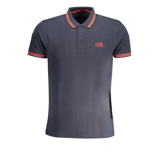 Cavalli Class Blue Cotton Polo Shirt CA-30270-M
