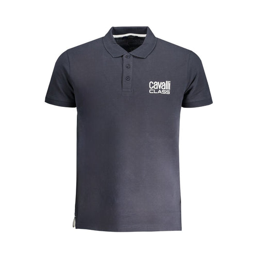 Cavalli Class Blue Cotton Polo Shirt CA-30271-M