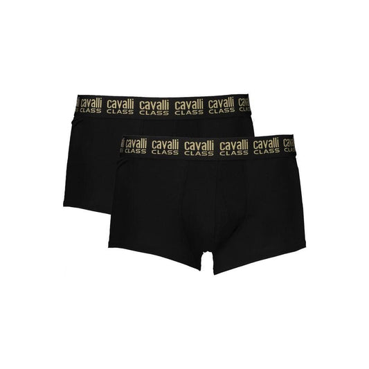 Cavalli Class Black Cotton Men Boxer CA-32608-S