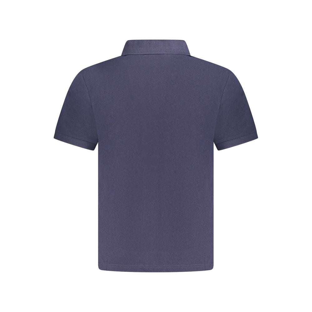 North Sails Blue Cotton Men Polo Shirt back view showcasing premium 100% cotton fabric and classic design.