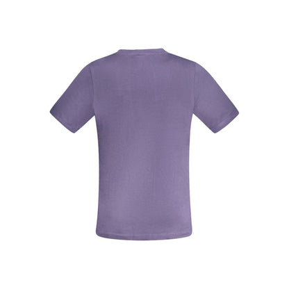 Back view of Kappa Blue Cotton Men T-Shirt with short sleeves and crew neck, perfect for casual style and comfort.