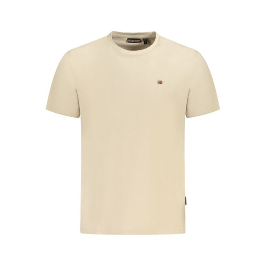 Napapijri Beige Cotton Men T-Shirt NA-35679-S