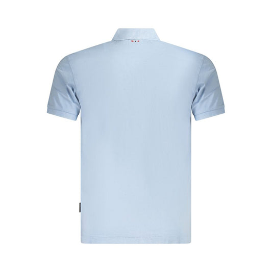 Napapijri Light Blue Cotton Men Polo Shirt NA-35694-M