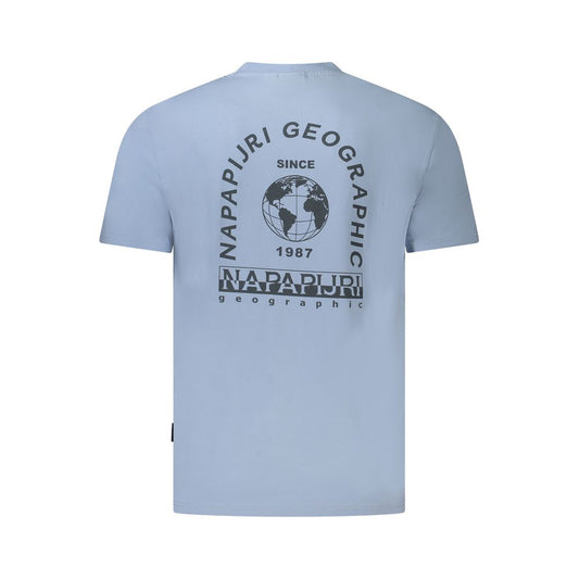 Napapijri Light Blue Cotton Men T-Shirt NA-35907-S