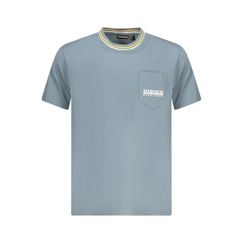 Napapijri Brown Cotton Men T-Shirt with short sleeves and single pocket