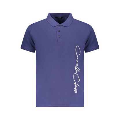 Cavalli Class Blue Cotton Men Polo Shirt