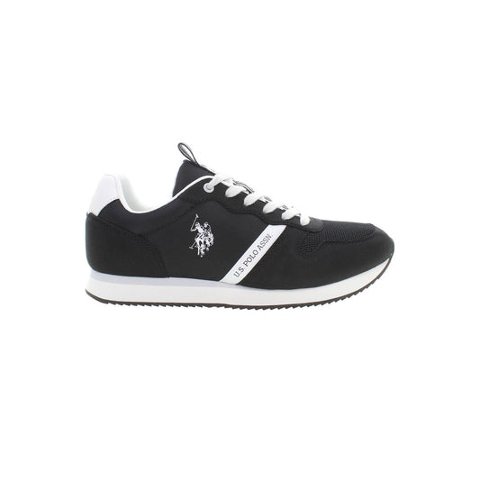 U.S. POLO ASSN. Black Polyester Men Sneaker with logo, stylish casual sports shoe