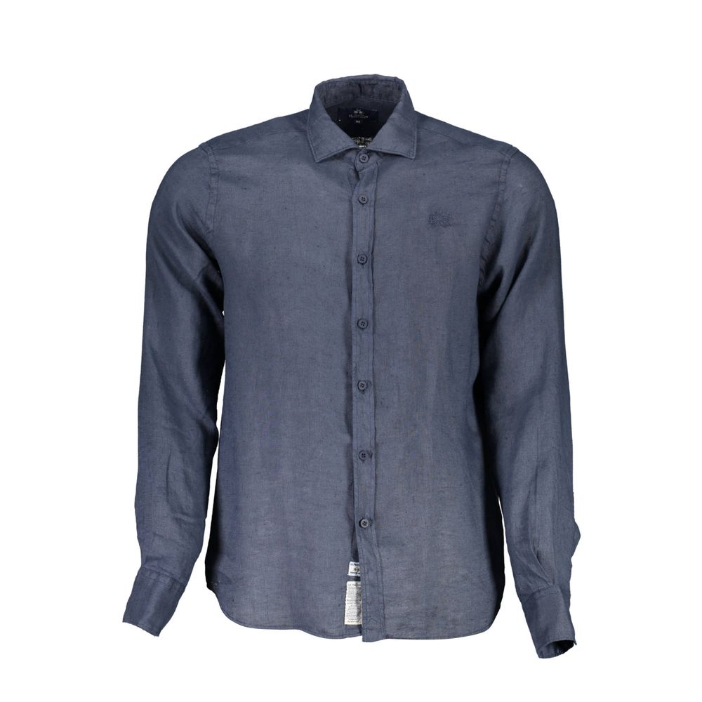 La Martina Blue Linen Shirt