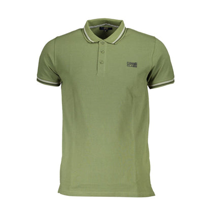 Cavalli Class Green Cotton Men Polo Shirt