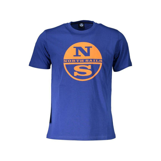 North Sails Blue Cotton Men T-Shirt NO-37674-M