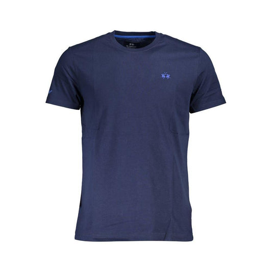 La Martina Blue Cotton Men TShirt LA-37931-M