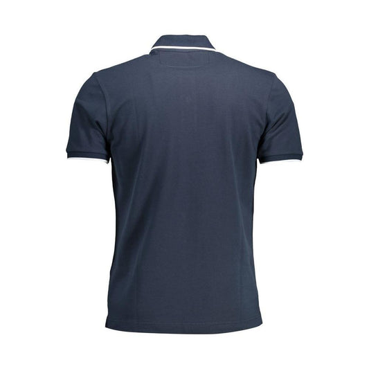 La Martina Blue Cotton Men Polo Shirt LA-38015-M