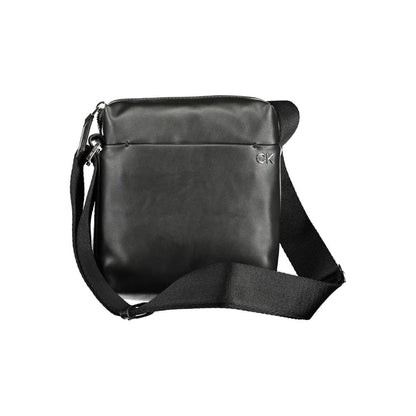 Calvin Klein Black Polyester Men Shoulder Bag with adjustable strap and eco-friendly materials.