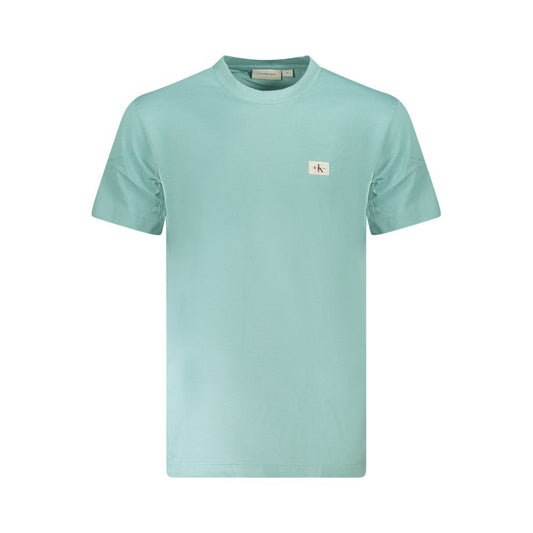 Calvin Klein Light Blue Cotton Men T-Shirt CA-36278-L