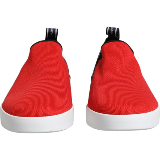 Dolce & Gabbana Red Logo Low Top Slip On Men Sneakers Shoes MV7290-40
