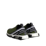 Dolce & Gabbana Green Black Slip On Sorrento Sneakers Shoes MV7300-39.5