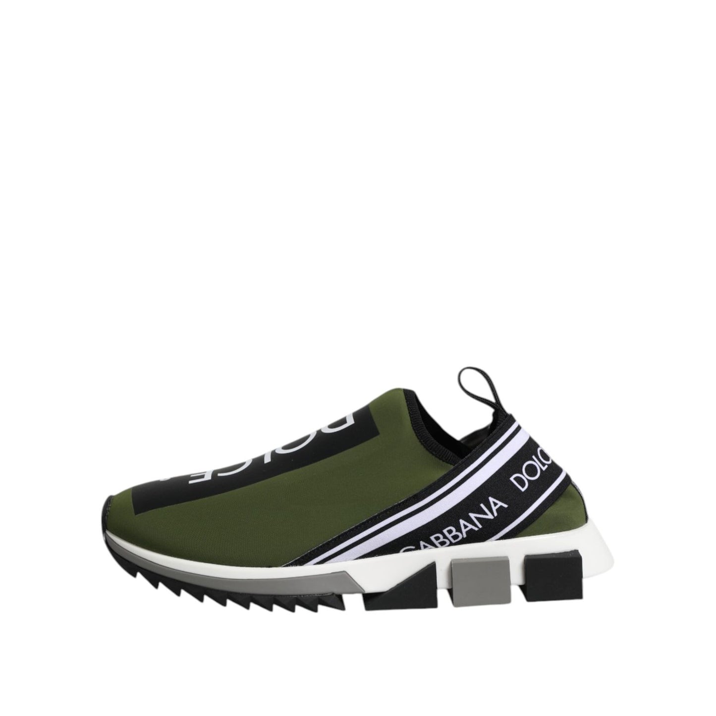 Dolce & Gabbana Green Black Slip On Sorrento Sneakers Shoes MV7300-39.5