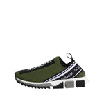 Dolce & Gabbana Green Black Slip On Sorrento Sneakers Shoes MV7300-39.5