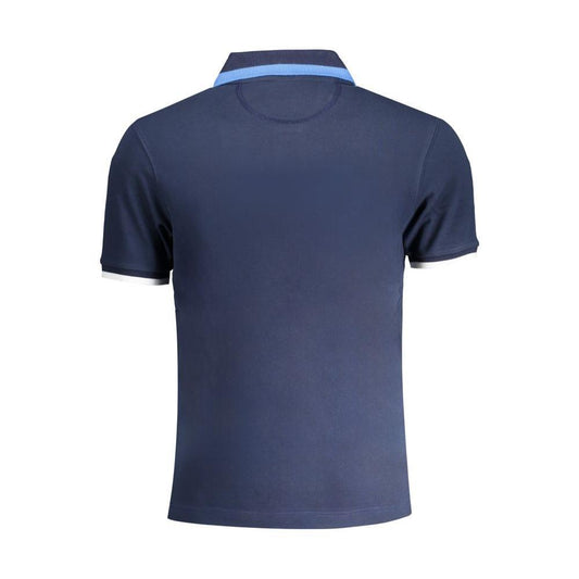 La Martina Blue Cotton Polo Shirt LA-30444-S