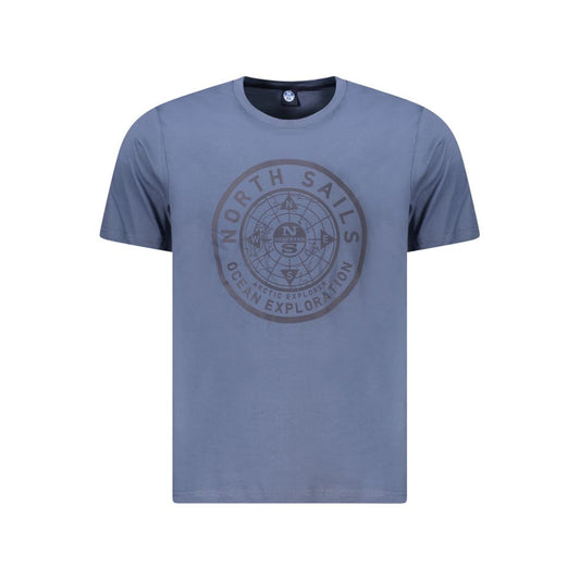 North Sails Blue Cotton Men T-Shirt NO-34354-S