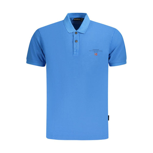Napapijri Blue Cotton Men Polo Shirt NA-35698-S