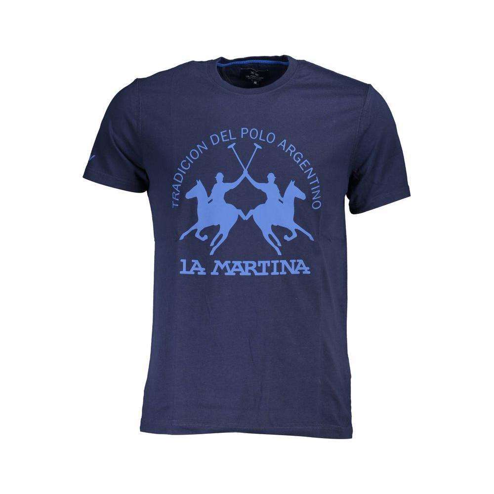 La Martina Blue Cotton Men T-Shirt 1728,67403481248,Blue,Clothing,L,La Martina,M,Men,Men - Clothing,New with tags,T-Shirts - Men - Clothing,XL,XXL LA-37678-M