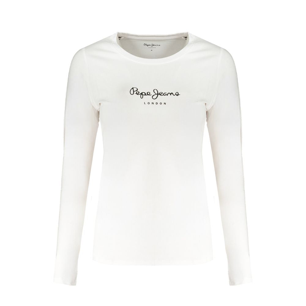 Pepe Jeans White Cotton Tops & T-Shirt PE-31356-XS