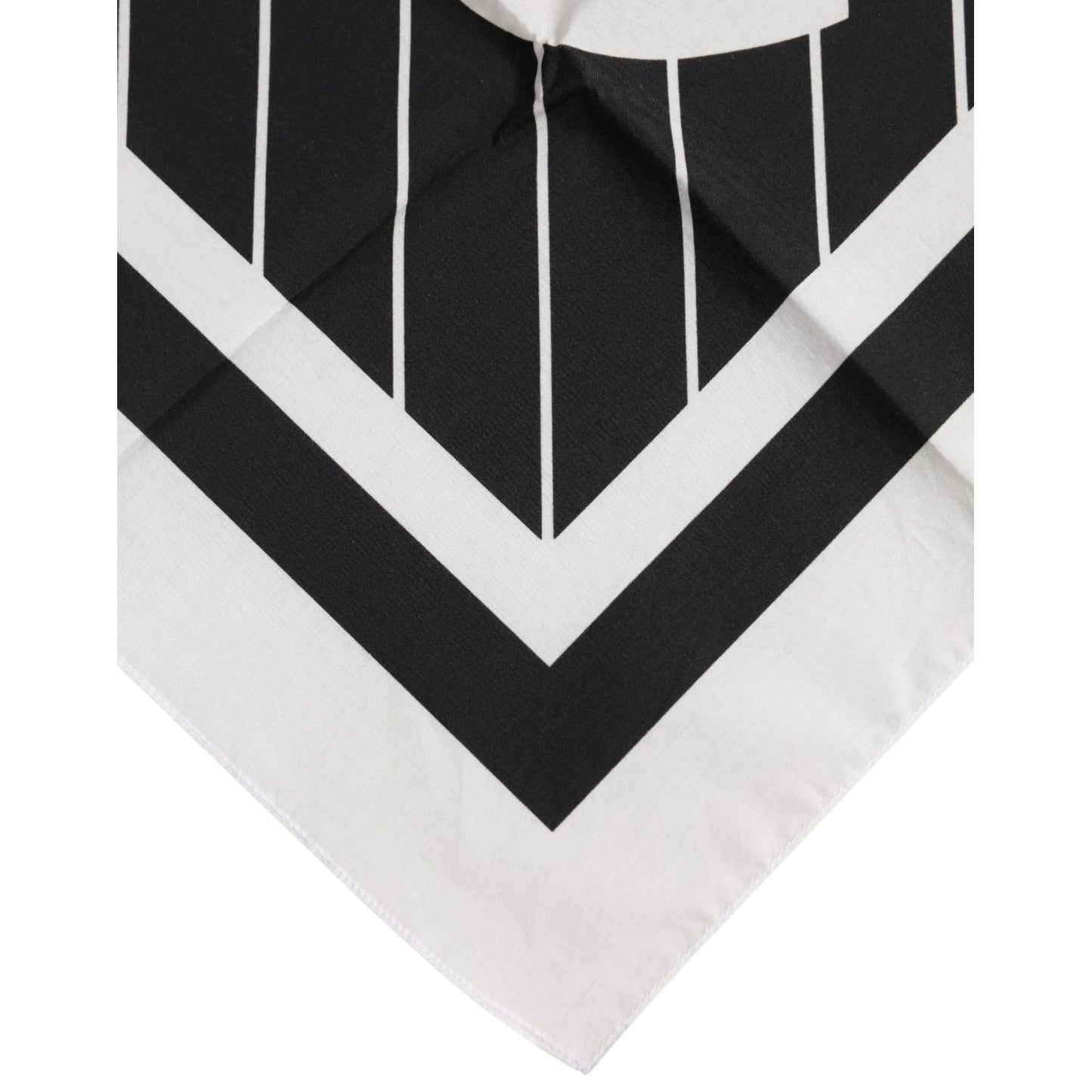 Dolce & Gabbana Black White DG Logo Square Men Foulard Scarf