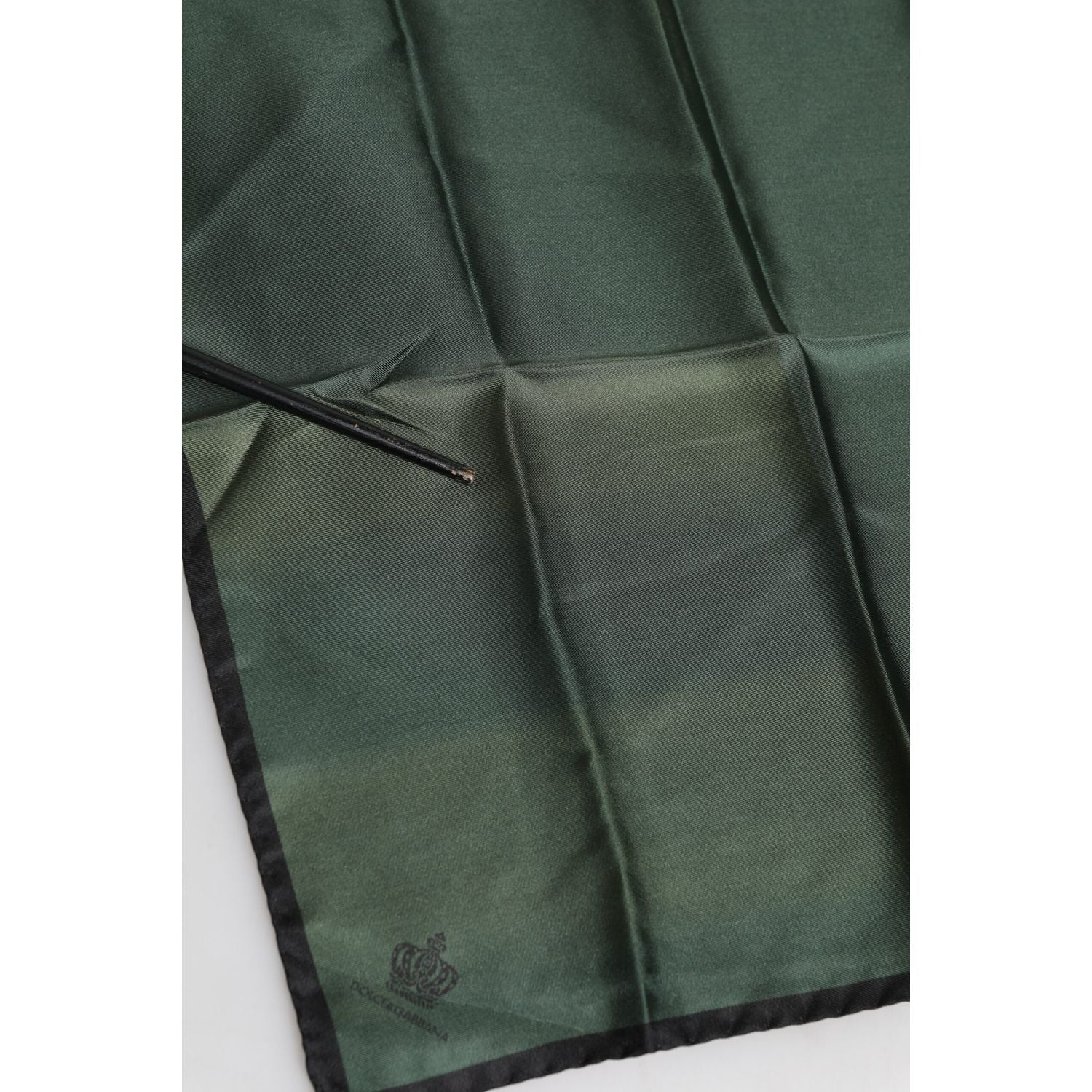 Dolce & Gabbana Green DG Crown Silk Square Men Foulard Scarf