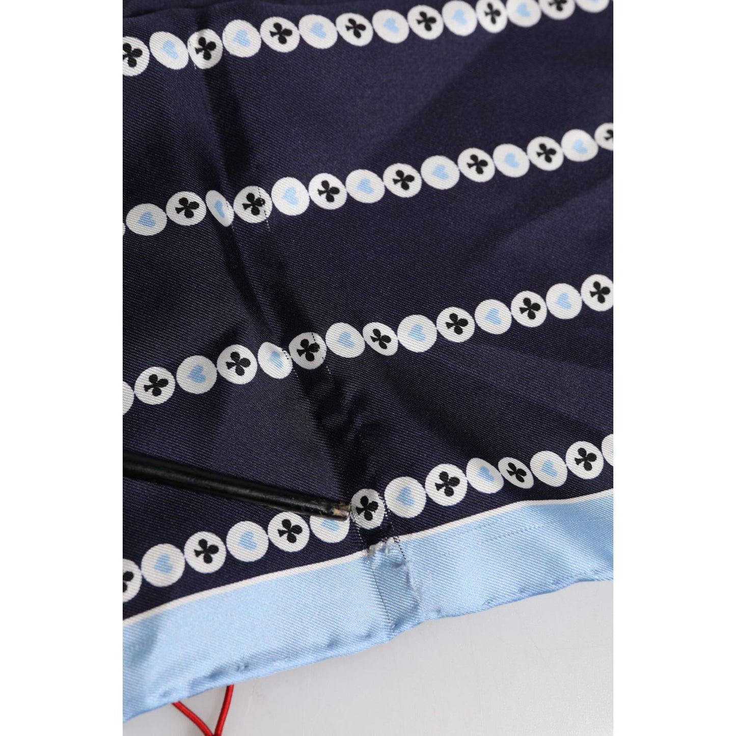 Dolce & Gabbana Blue Printed Silk Square Men Foulard Scarf