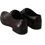 Dolce & Gabbana Brown Leather Broques Oxford Wingtip Shoes LA5979-35.5