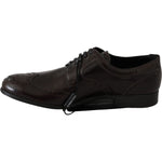 Dolce & Gabbana Brown Leather Broques Oxford Wingtip Shoes LA5979-35.5