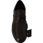 Dolce & Gabbana Brown Leather Broques Oxford Wingtip Shoes LA5979-35.5