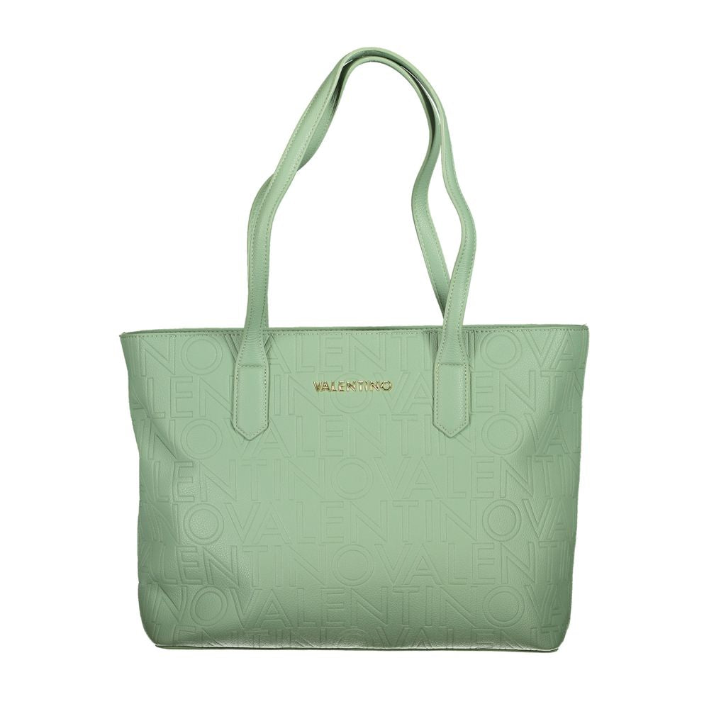Mario Valentino Green Polyethylene Handbag with two handles, zip closure, two internal pockets, and contrasting details. Logo on front.